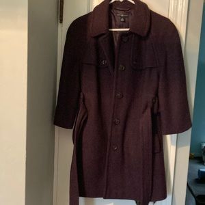 ✅Purple wool coat with belt